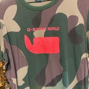 G-Star Camouflage Short Sleeve Tee - Green and Red